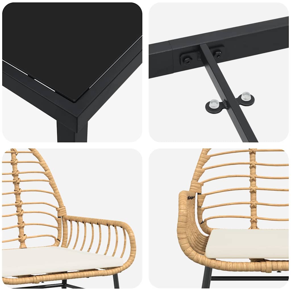 Ensemble de salle à manger pour jardin 7 pcs Marron polyrotin - XIOS