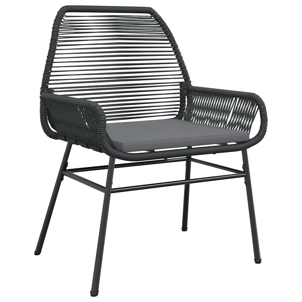 Ensemble de salle à manger pour jardin 3 pcs Noir polyrotin - XIOS