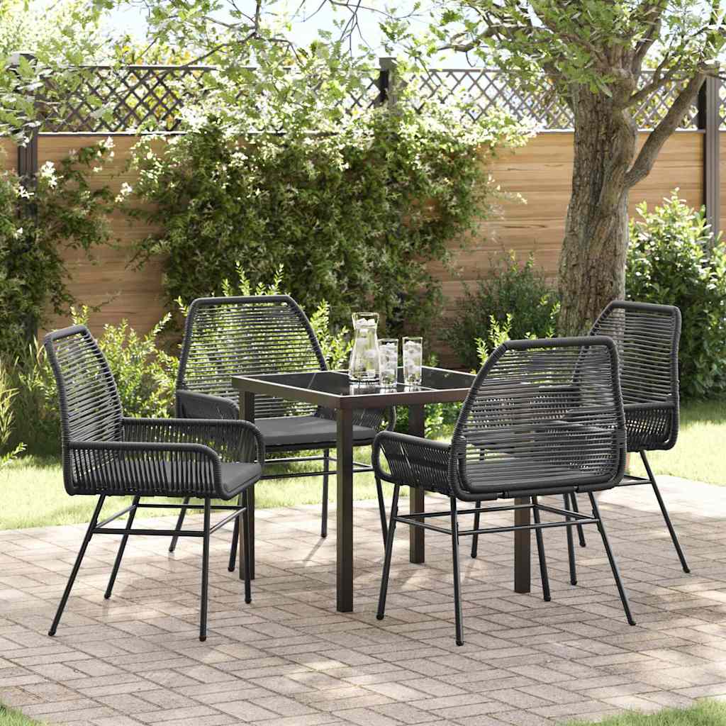 Ensemble de salle à manger pour jardin 5 pcs Noir polyrotin - XIOS