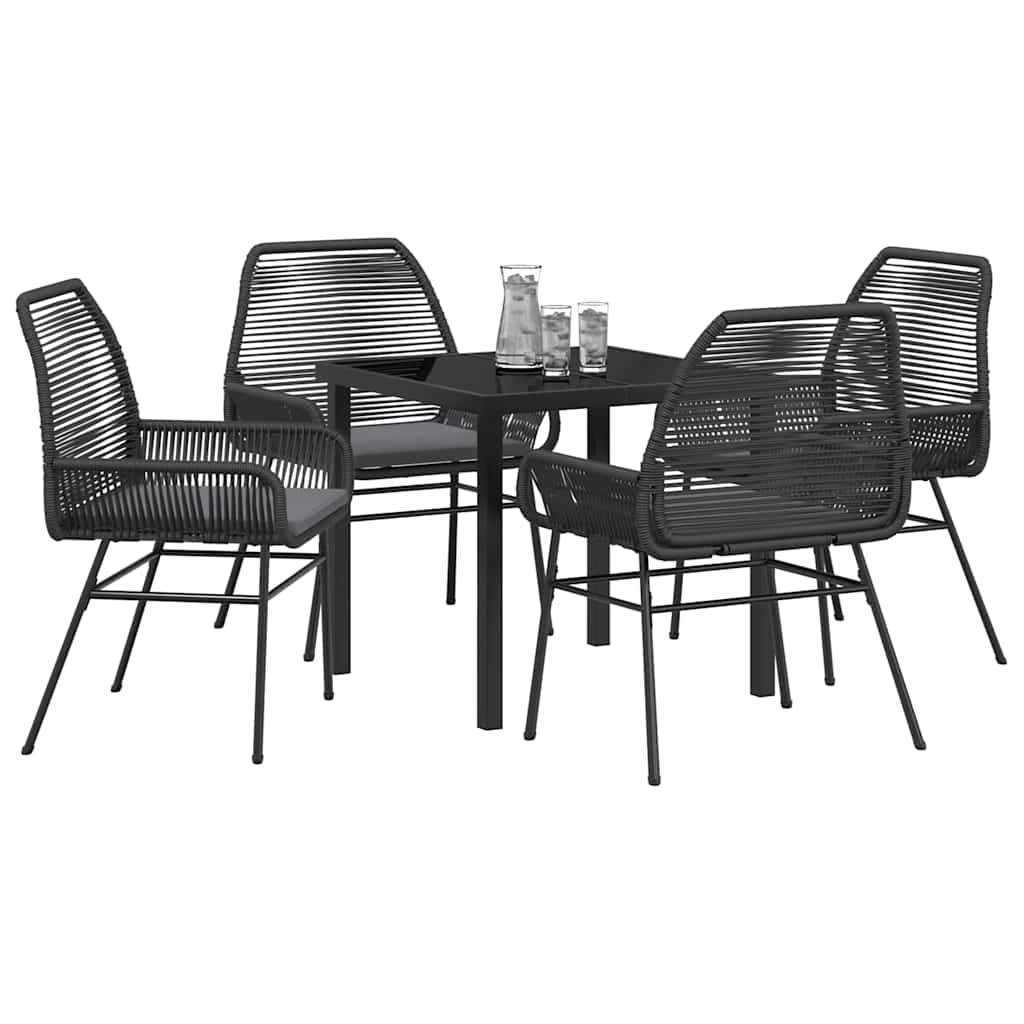 Ensemble de salle à manger pour jardin 5 pcs Noir polyrotin - XIOS