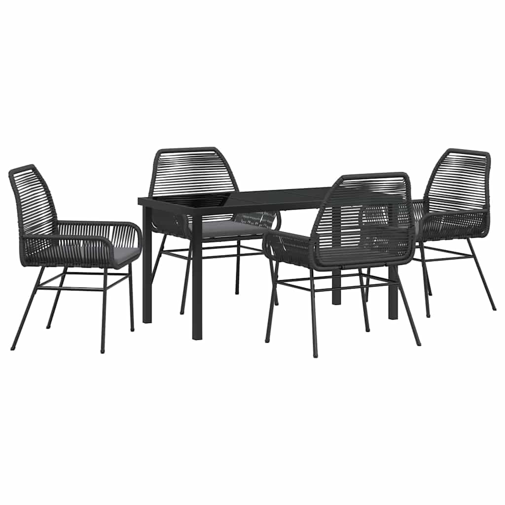 Ensemble de salle à manger pour jardin 5 pcs Noir polyrotin - XIOS