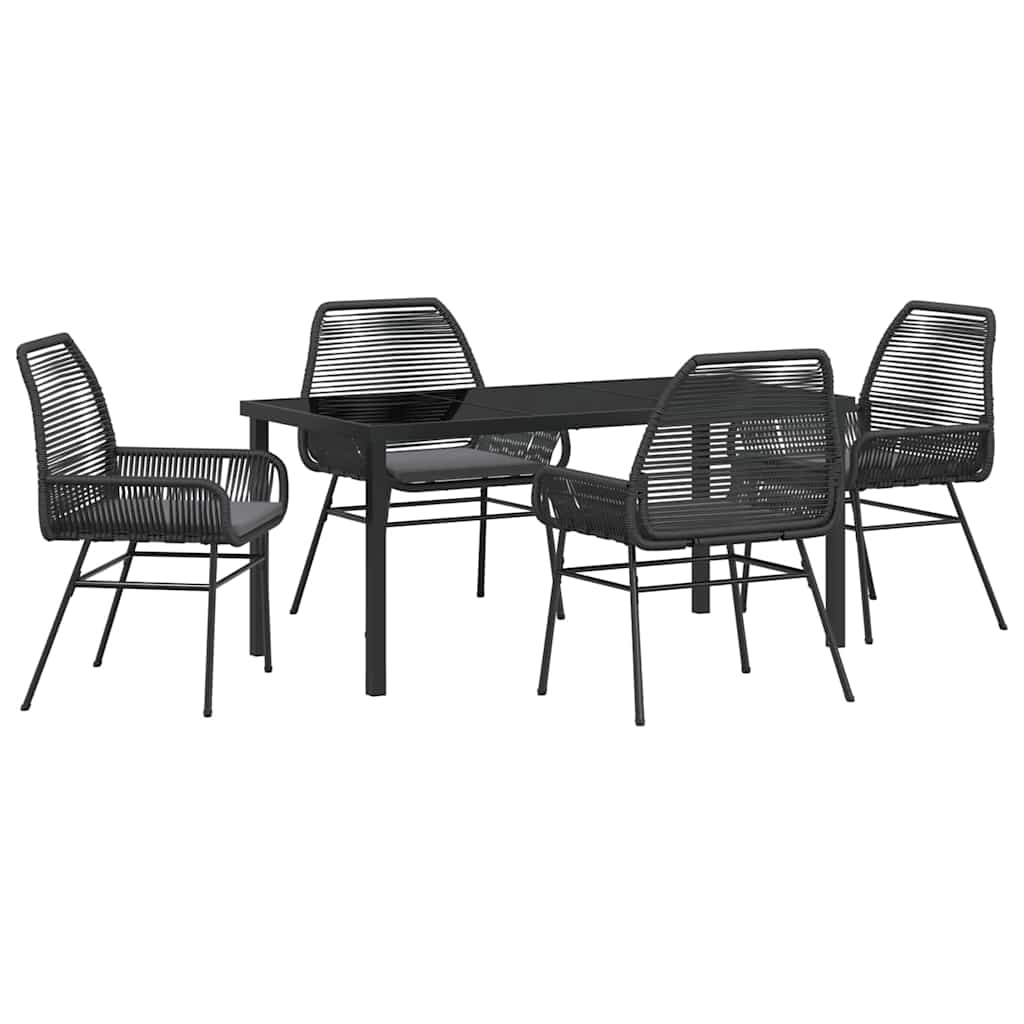 Ensemble de salle à manger pour jardin 5 pcs Noir polyrotin - XIOS
