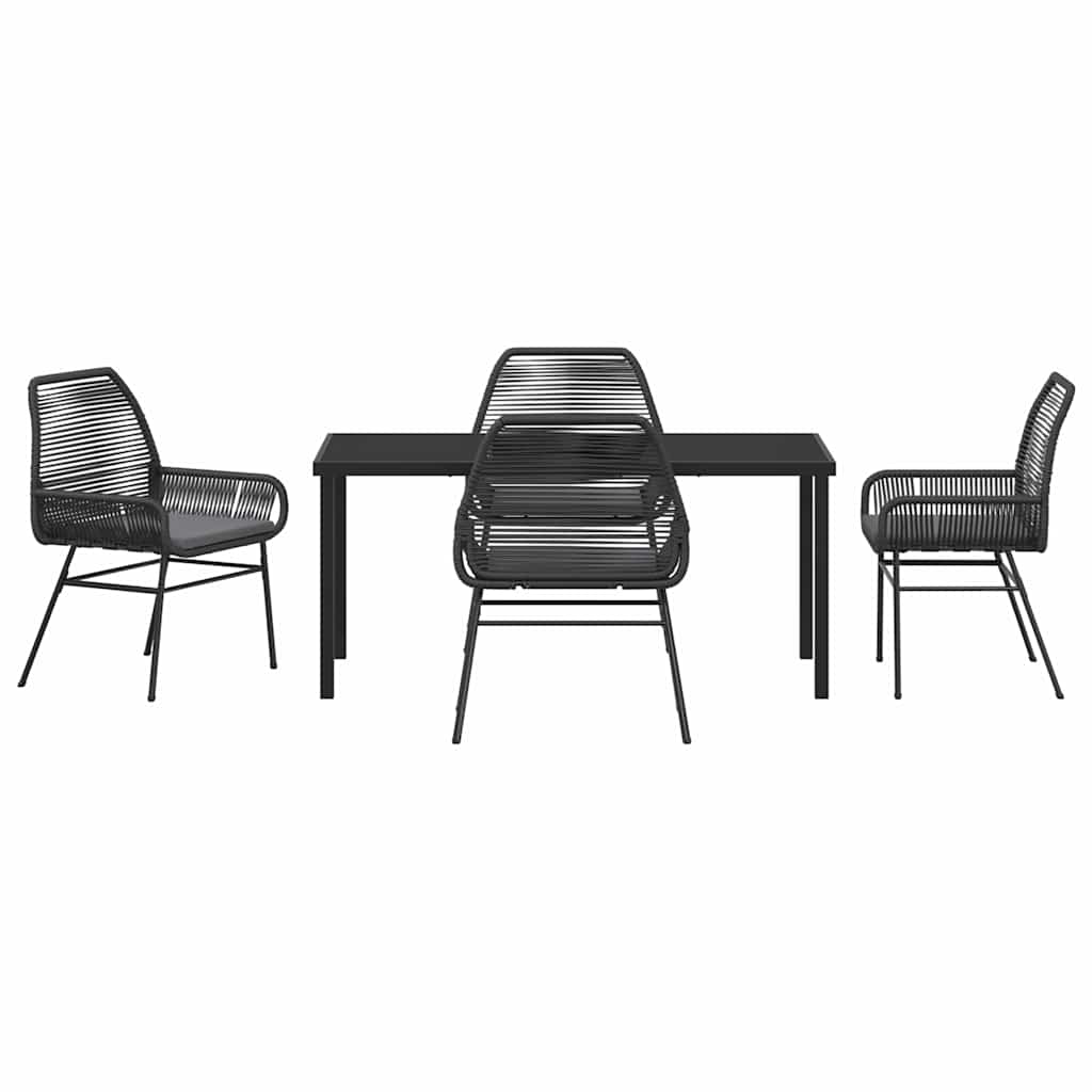Ensemble de salle à manger pour jardin 5 pcs Noir polyrotin - XIOS