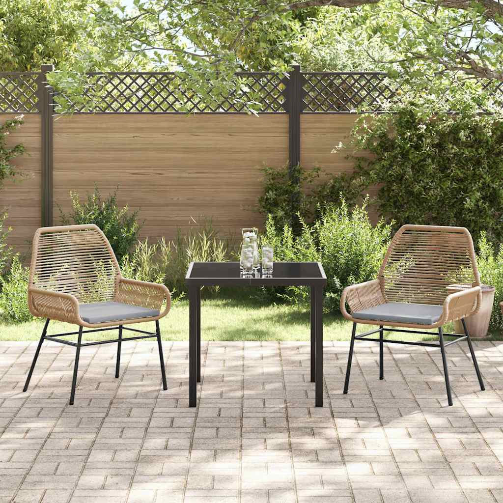 Ensemble de salle à manger pour jardin 3 pcs Marron polyrotin - XIOS