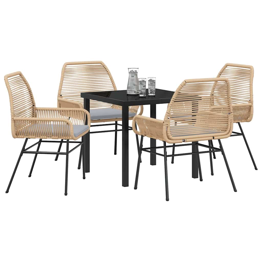 Ensemble de salle à manger pour jardin 5 pcs Marron polyrotin - XIOS