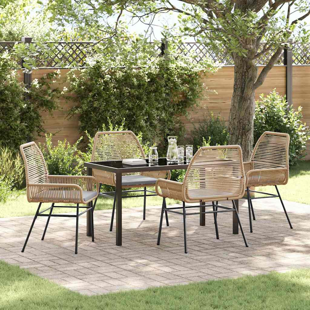 Ensemble de salle à manger pour jardin 5 pcs Marron polyrotin - XIOS