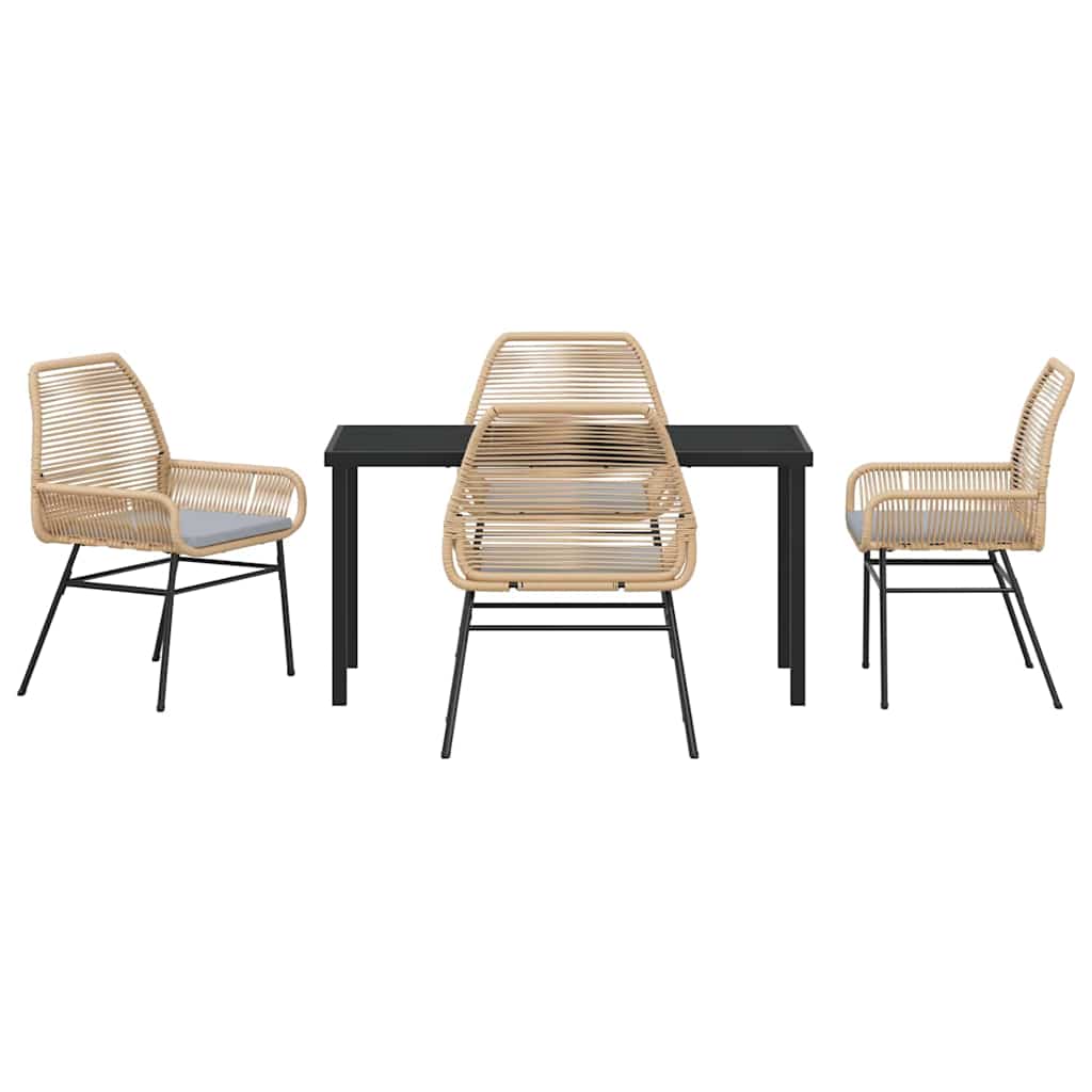 Ensemble de salle à manger pour jardin 5 pcs Marron polyrotin - XIOS