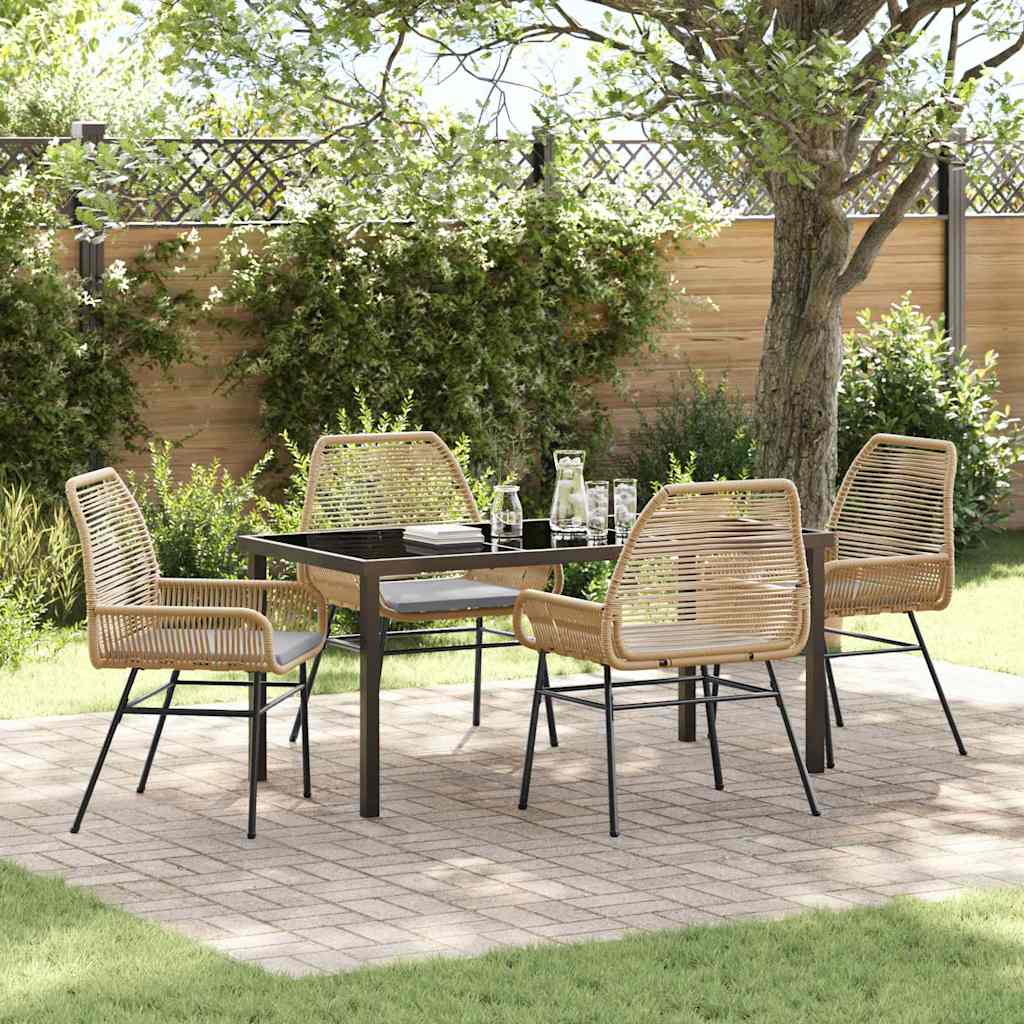Ensemble de salle à manger pour jardin 5 pcs Marron polyrotin - XIOS
