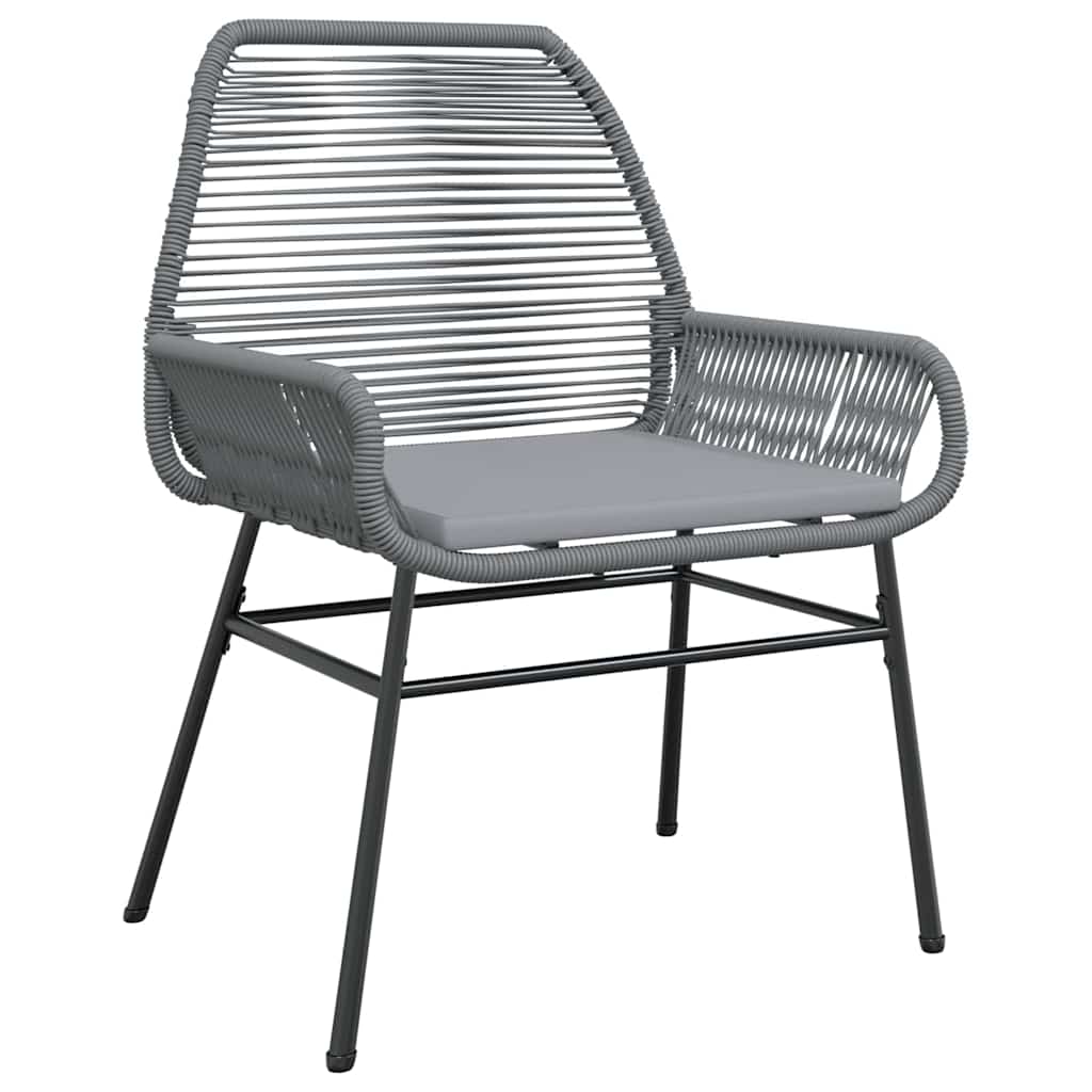 Ensemble de salle à manger pour jardin 3 pcs Gris polyrotin - XIOS