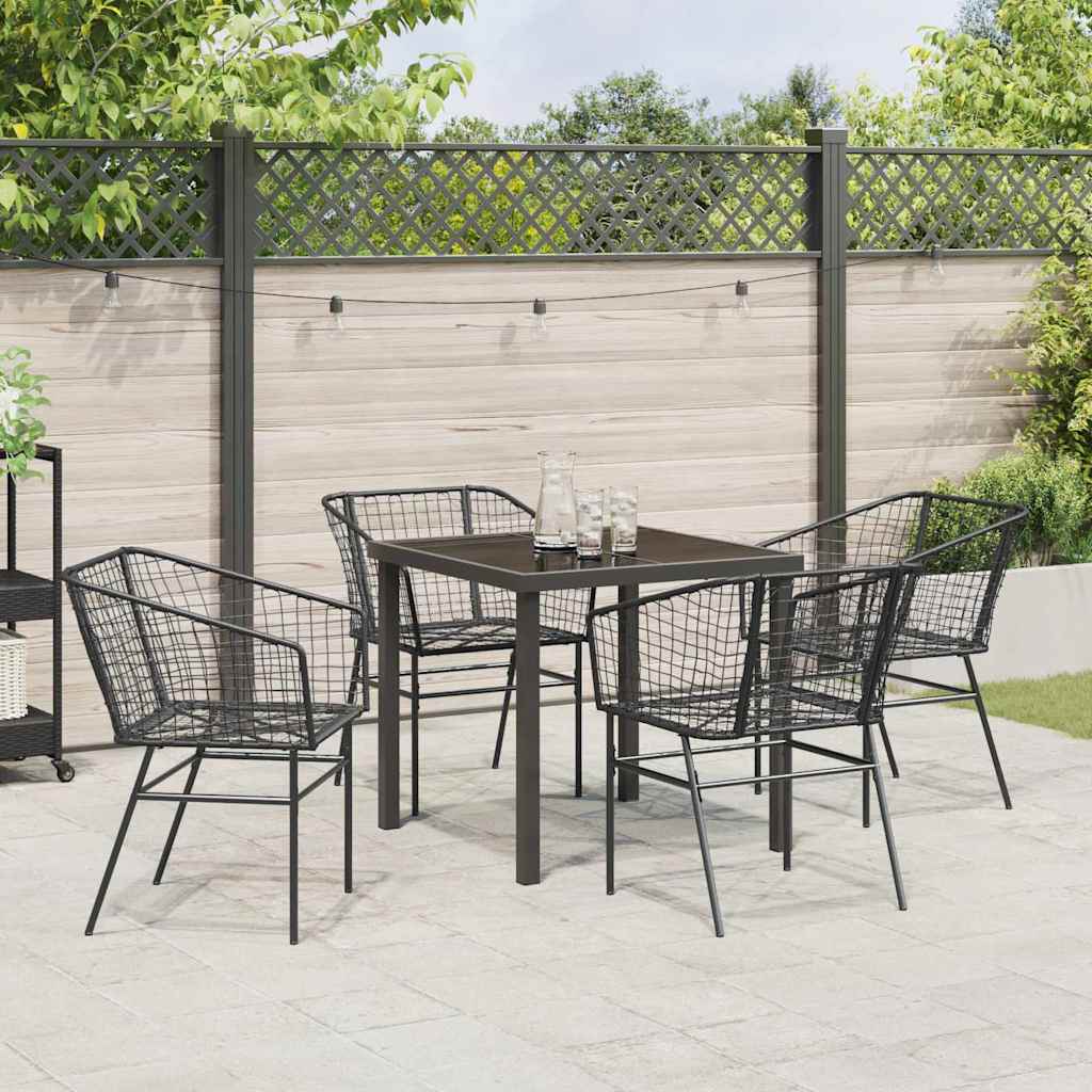 Ensemble de salle à manger pour jardin 5 pcs Noir polyrotin - XIOS