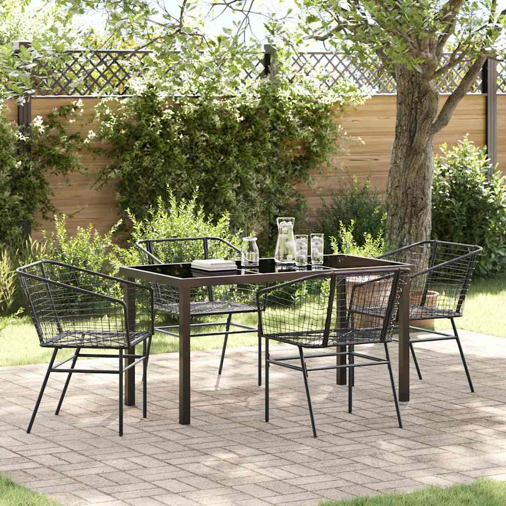 Ensemble de salle à manger pour jardin 5 pcs Noir polyrotin - XIOS