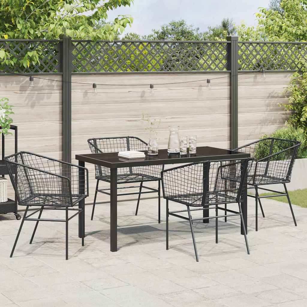 Ensemble de salle à manger pour jardin 5 pcs Noir polyrotin - XIOS