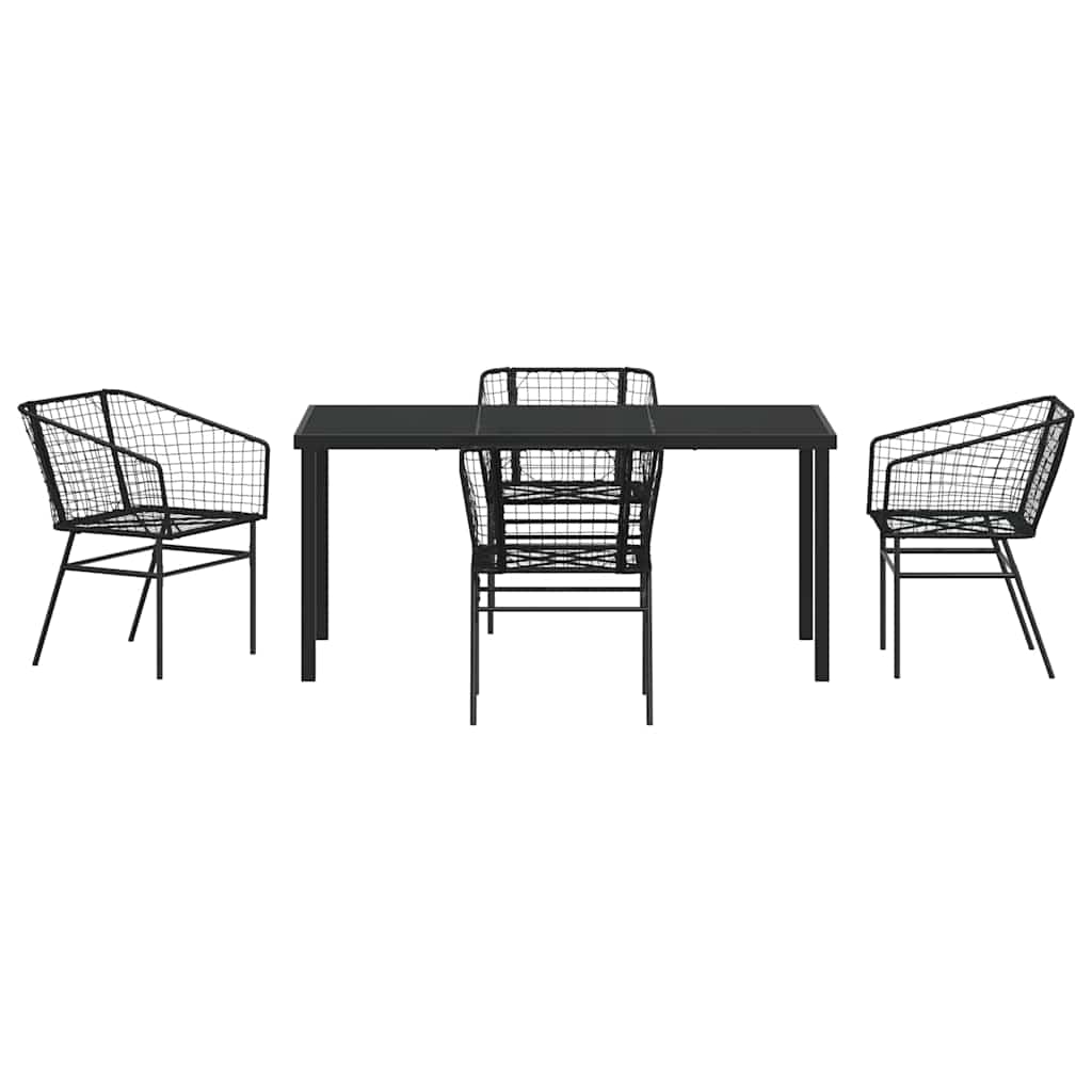 Ensemble de salle à manger pour jardin 5 pcs Noir polyrotin - XIOS