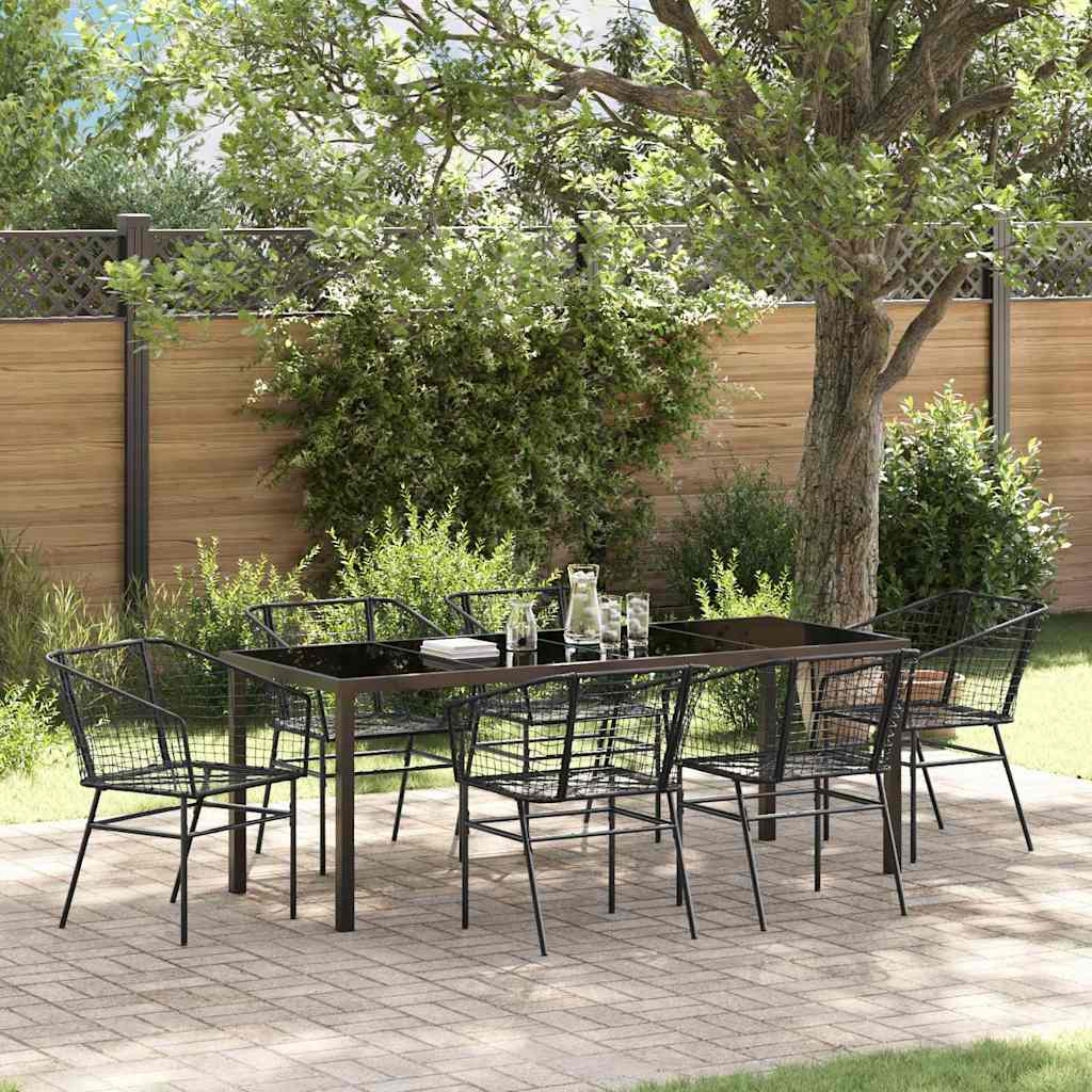 Ensemble de salle à manger pour jardin 7 pcs Noir polyrotin - XIOS
