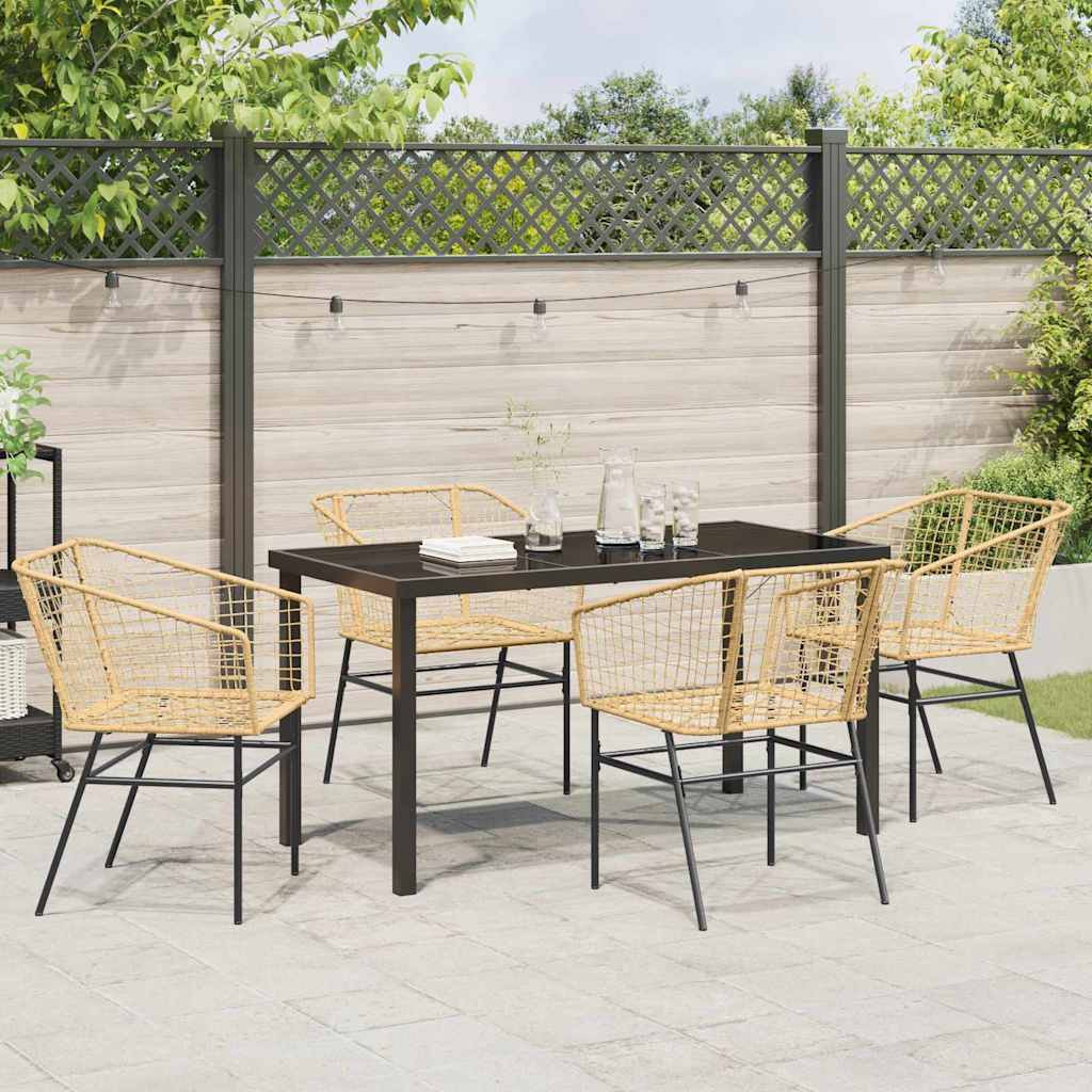 Ensemble de salle à manger pour jardin 5 pcs Marron polyrotin - XIOS
