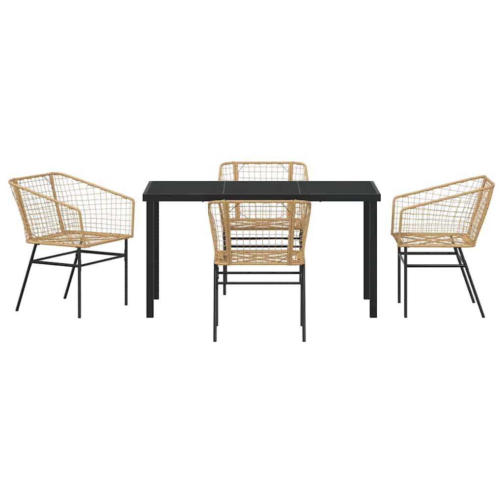 Ensemble de salle à manger pour jardin 5 pcs Marron polyrotin - XIOS