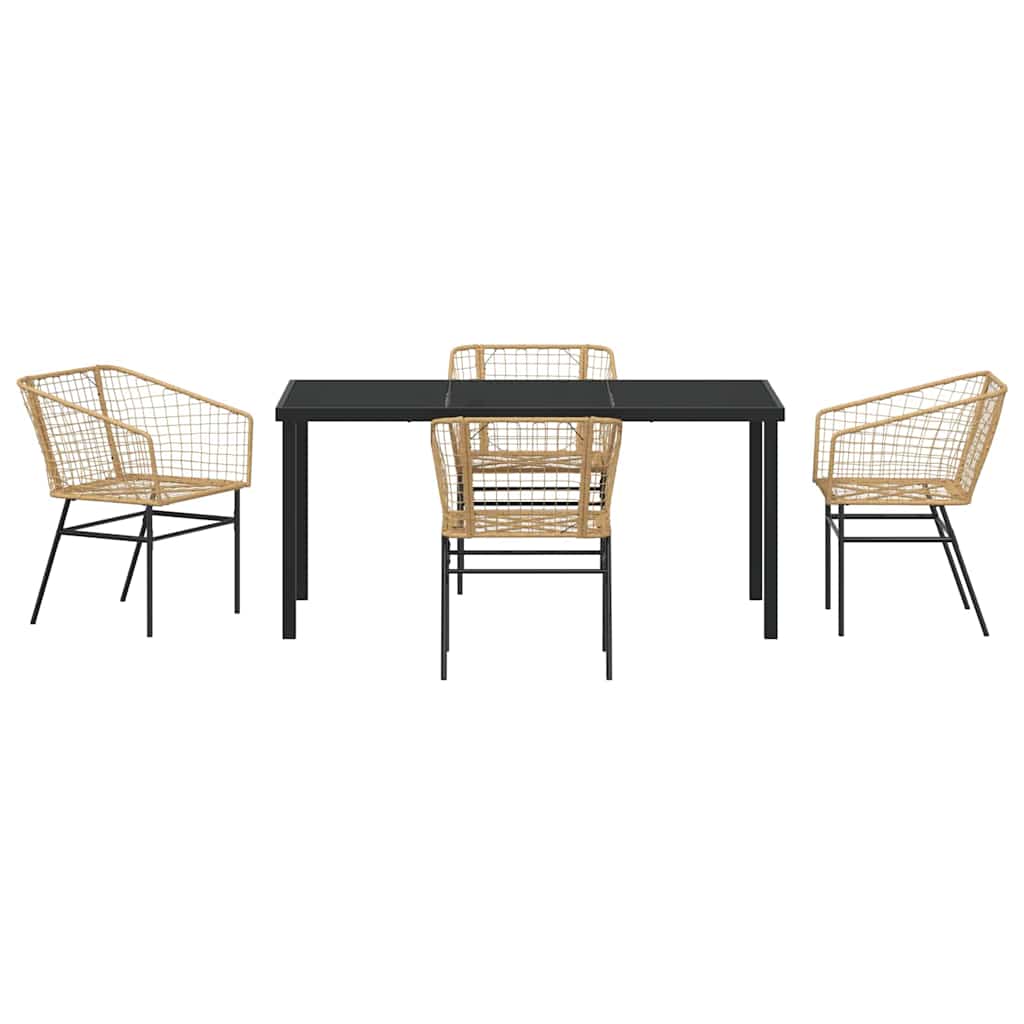 Ensemble de salle à manger pour jardin 5 pcs Marron polyrotin - XIOS