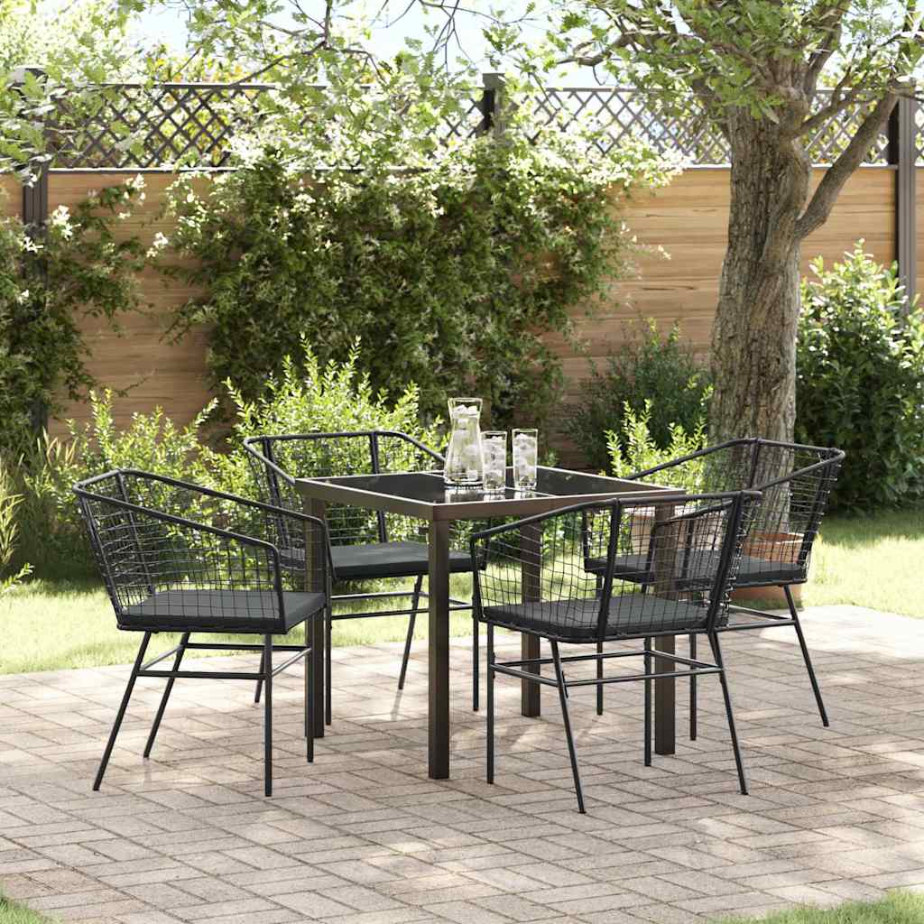 Ensemble de salle à manger pour jardin 5 pcs Noir polyrotin - XIOS