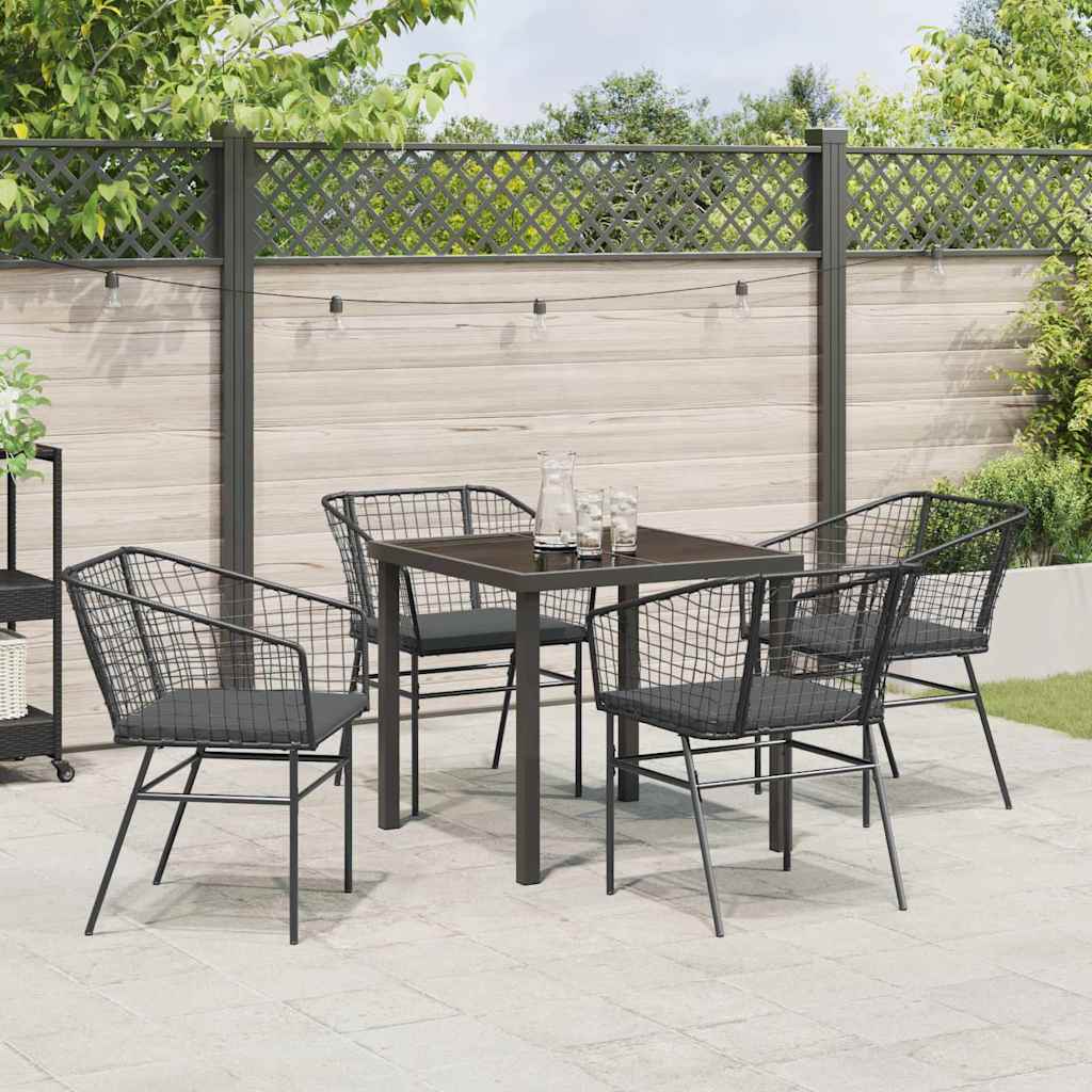 Ensemble de salle à manger pour jardin 5 pcs Noir polyrotin - XIOS