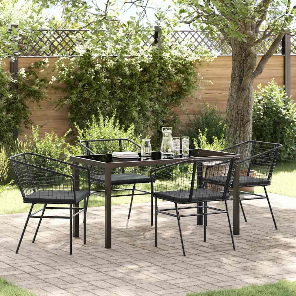 Ensemble de salle à manger pour jardin 5 pcs Noir polyrotin - XIOS