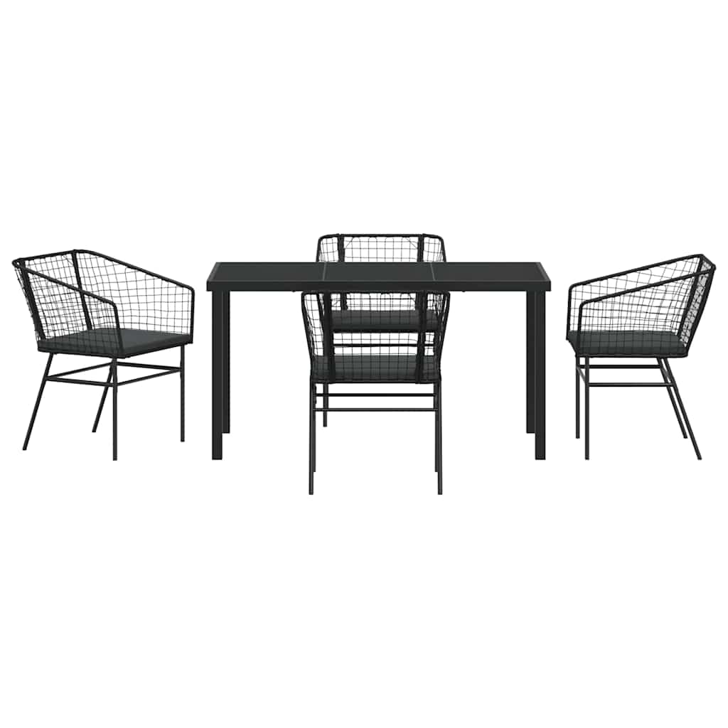 Ensemble de salle à manger pour jardin 5 pcs Noir polyrotin - XIOS