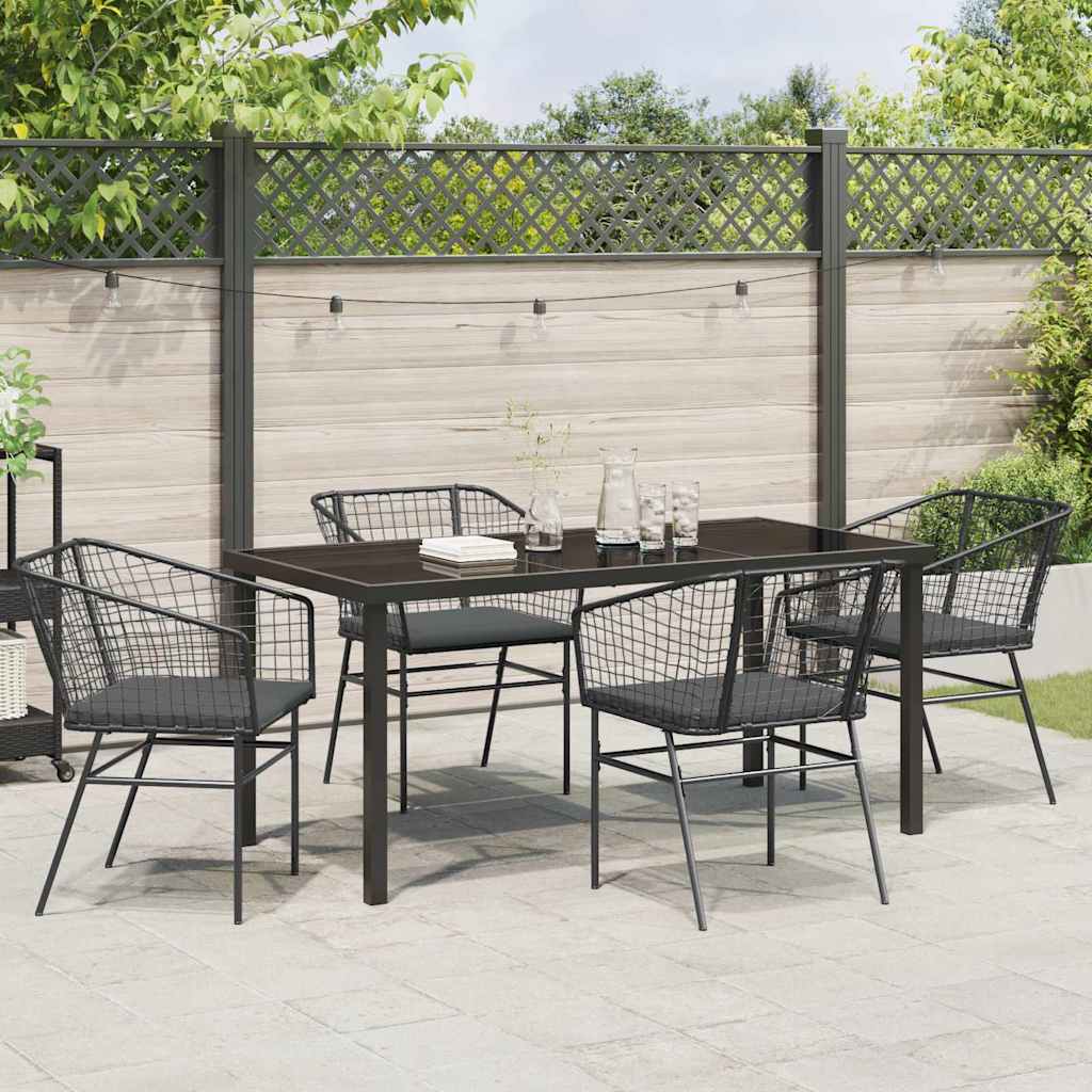 Ensemble de salle à manger pour jardin 5 pcs Noir polyrotin - XIOS
