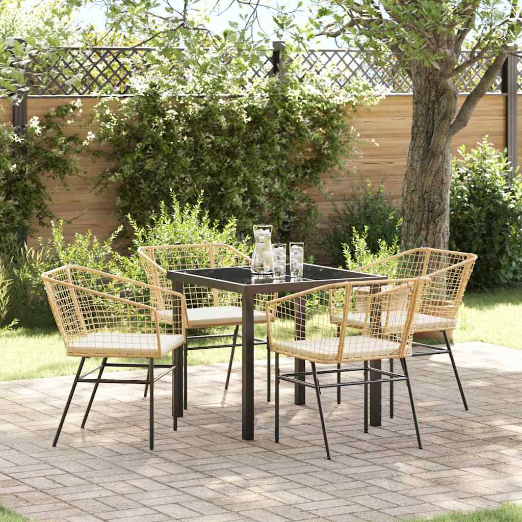 Ensemble de salle à manger pour jardin 5 pcs Marron polyrotin - XIOS
