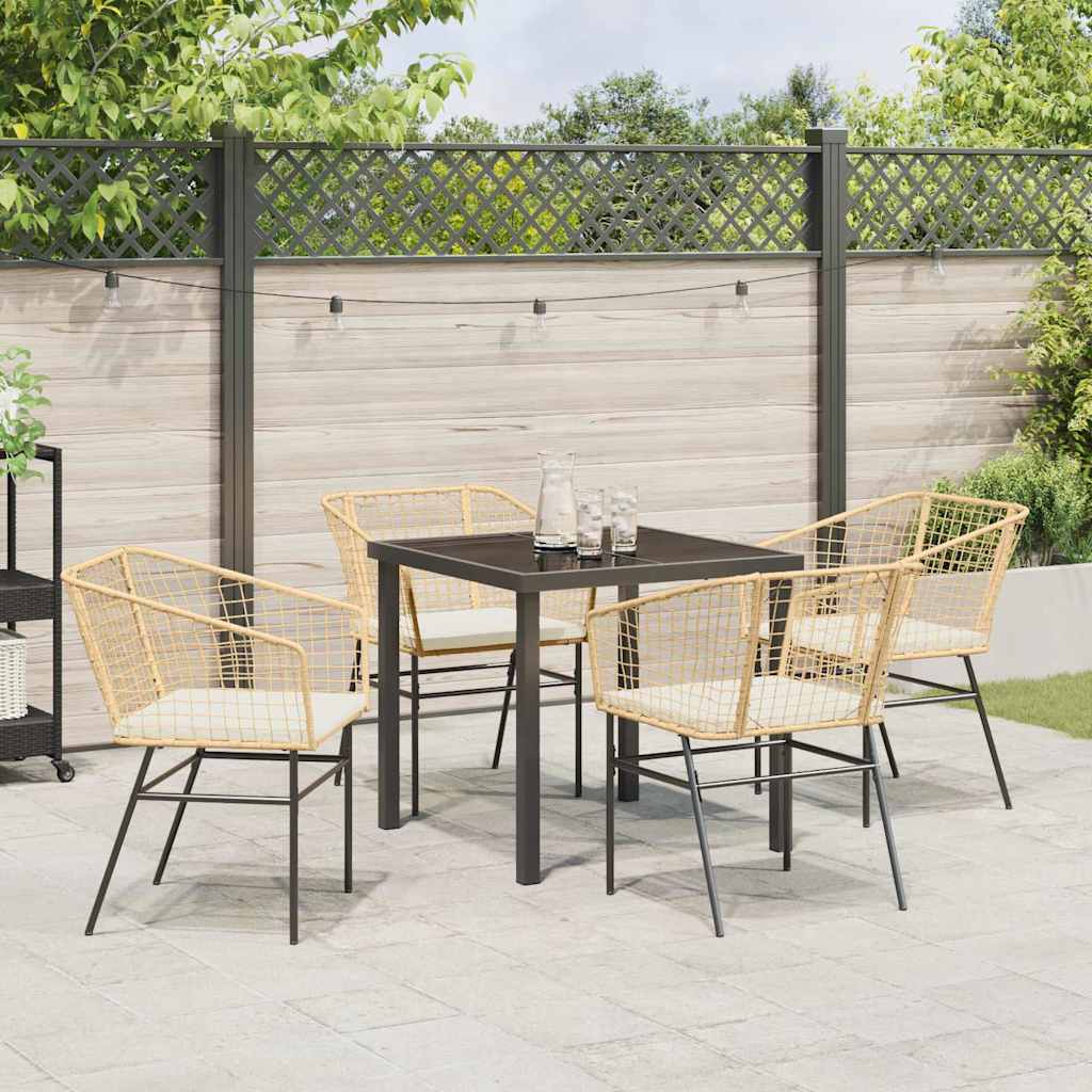 Ensemble de salle à manger pour jardin 5 pcs Marron polyrotin - XIOS