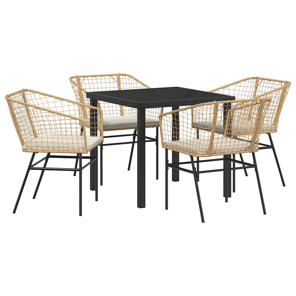 Ensemble de salle à manger pour jardin 5 pcs Marron polyrotin - XIOS
