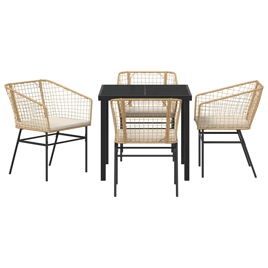 Ensemble de salle à manger pour jardin 5 pcs Marron polyrotin - XIOS