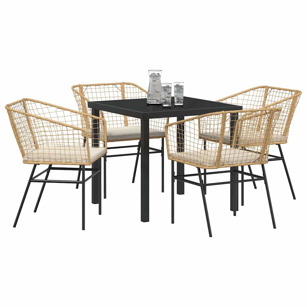 Ensemble de salle à manger pour jardin 5 pcs Marron polyrotin - XIOS