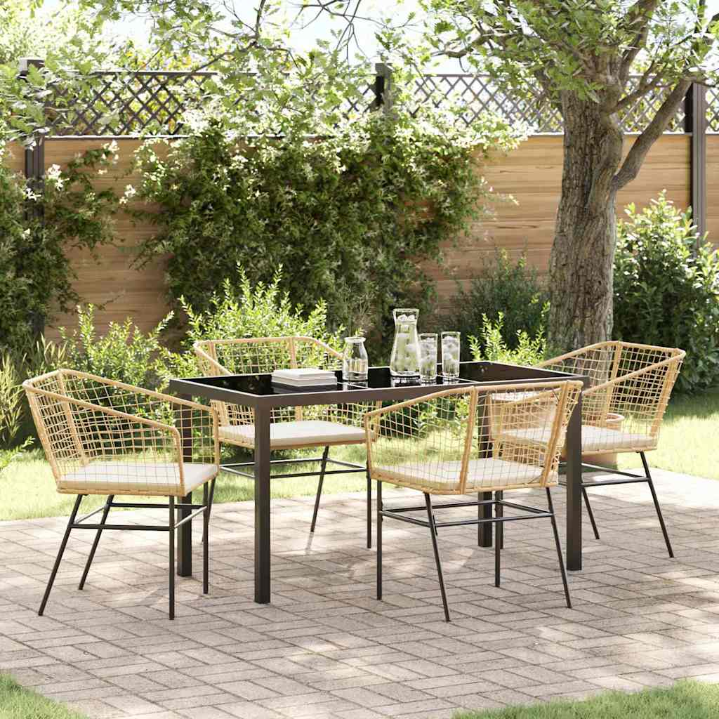 Ensemble de salle à manger pour jardin 5 pcs Marron polyrotin - XIOS