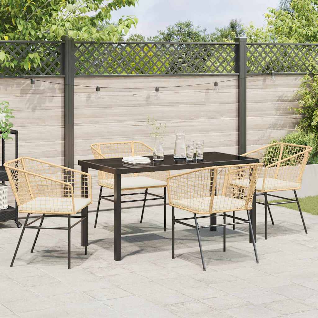 Ensemble de salle à manger pour jardin 5 pcs Marron polyrotin - XIOS
