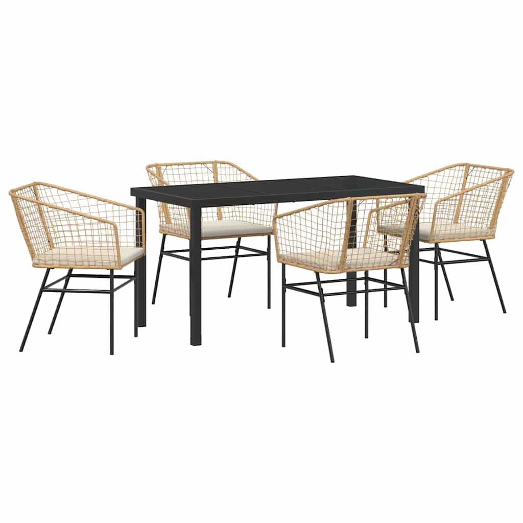 Ensemble de salle à manger pour jardin 5 pcs Marron polyrotin - XIOS