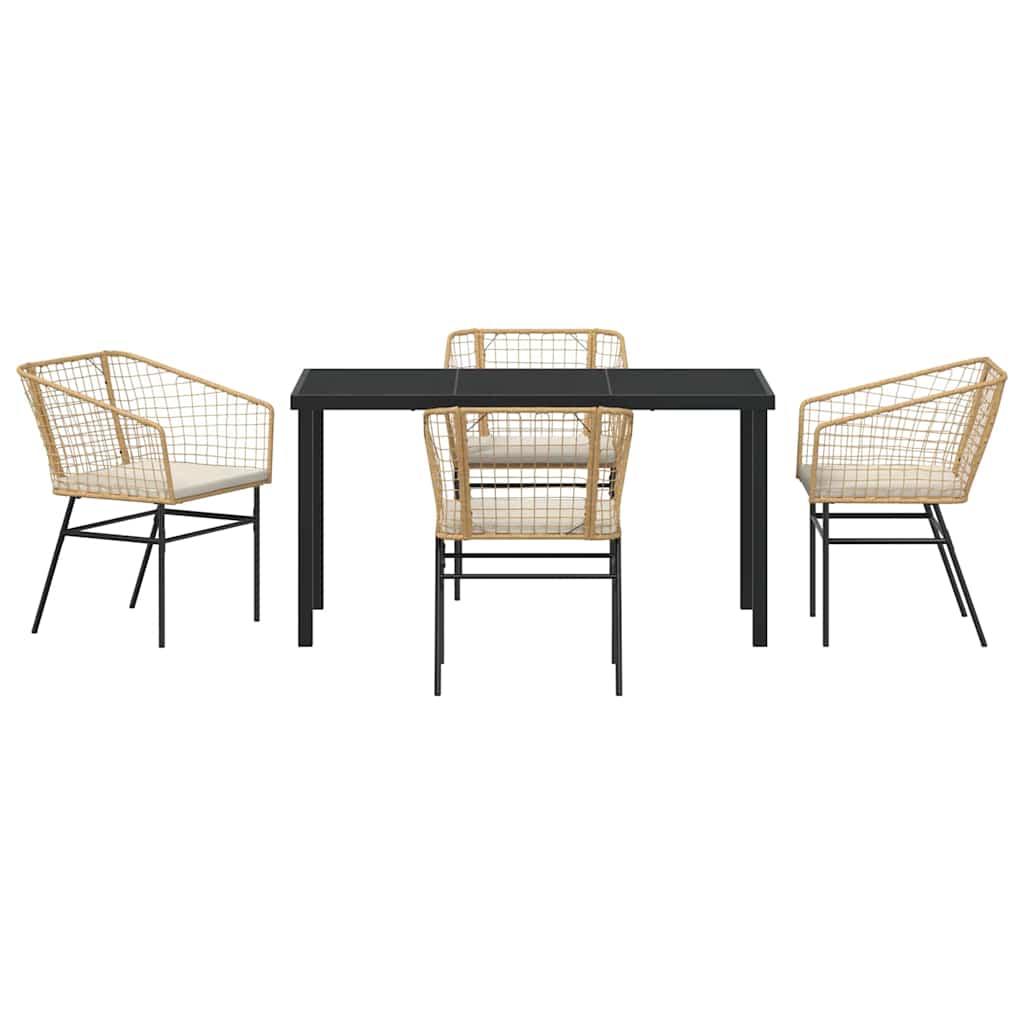 Ensemble de salle à manger pour jardin 5 pcs Marron polyrotin - XIOS