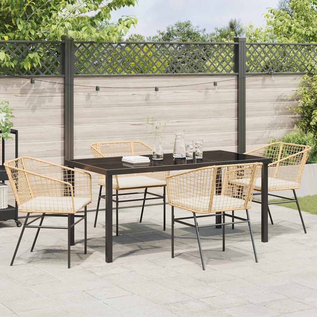 Ensemble de salle à manger pour jardin 5 pcs Marron polyrotin - XIOS