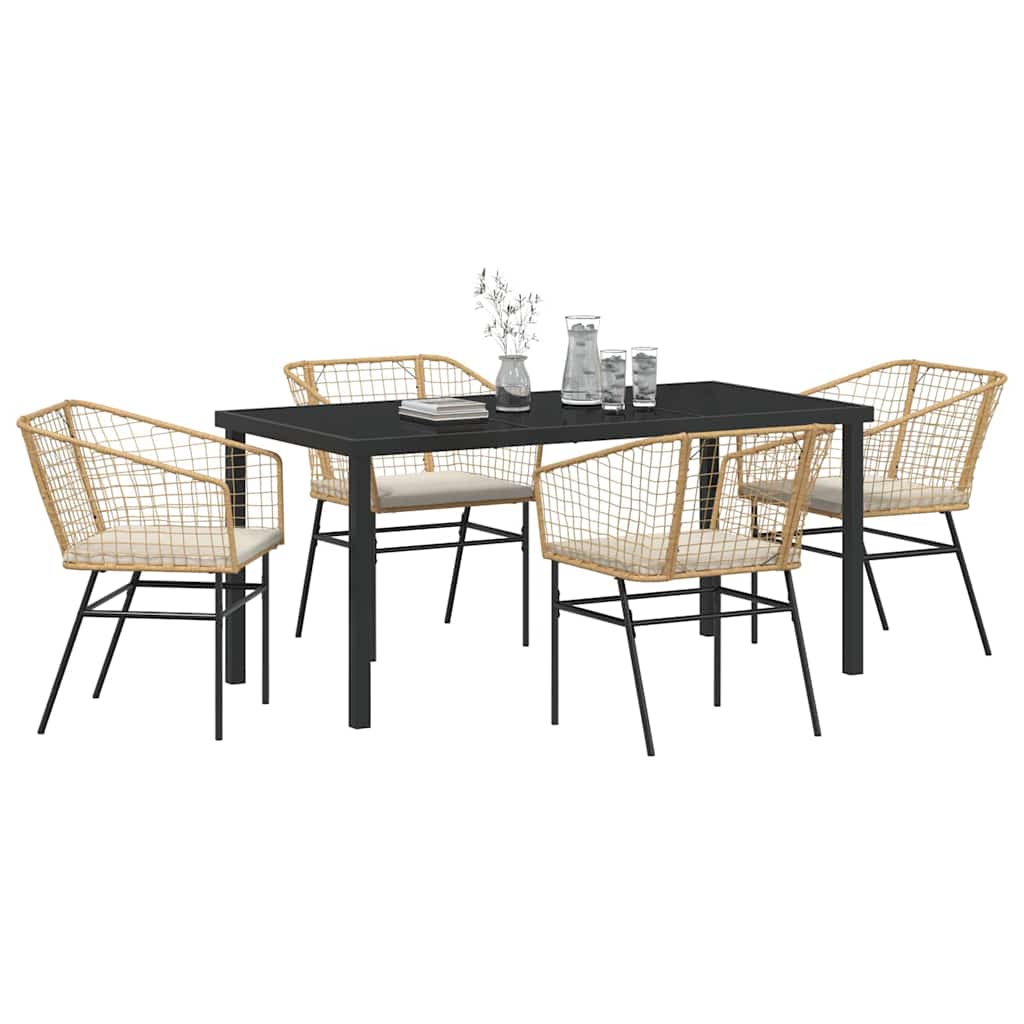 Ensemble de salle à manger pour jardin 5 pcs Marron polyrotin - XIOS