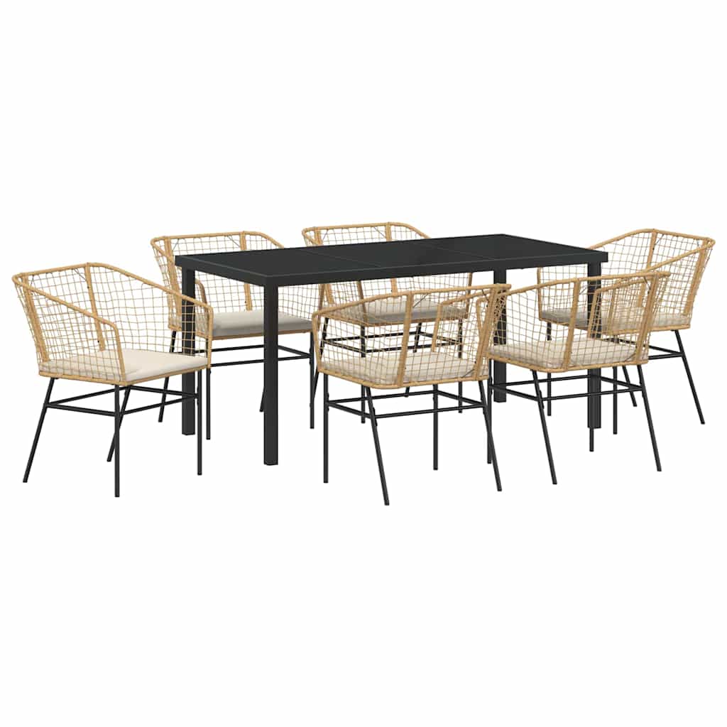 Ensemble de salle à manger pour jardin 7 pcs Marron polyrotin - XIOS