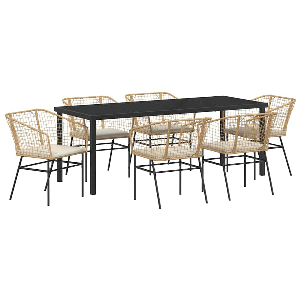 Ensemble de salle à manger pour jardin 7 pcs Marron polyrotin - XIOS