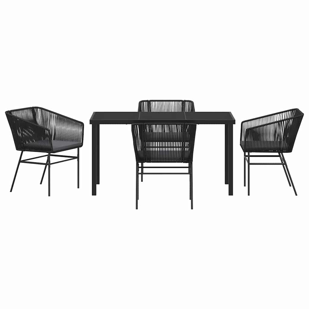 Ensemble de salle à manger pour jardin avec coussin 5 pcs Noir - XIOS