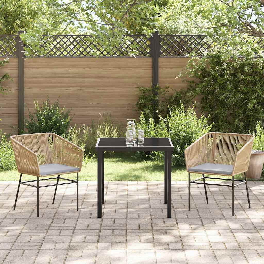 Ensemble de salle à manger pour jardin 3 pcs Marron