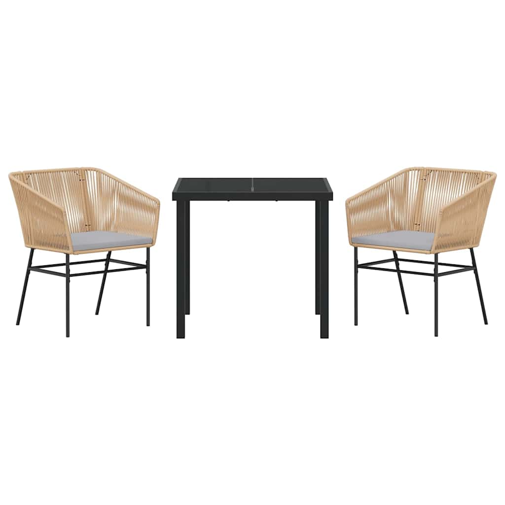 Ensemble de salle à manger pour jardin 3 pcs Marron