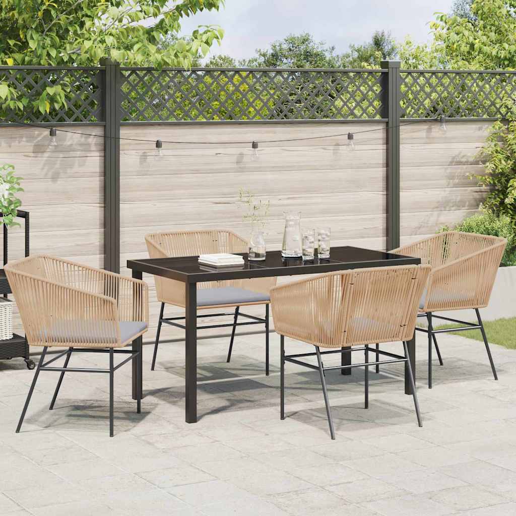 Ensemble de salle à manger pour jardin 5 pcs Marron