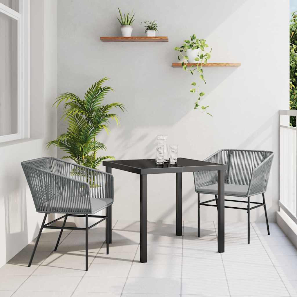 Ensemble de salle à manger pour jardin avec coussin 3 pcs Gris - XIOS
