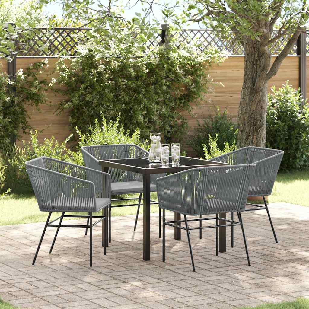 Ensemble de salle à manger pour jardin avec coussin 5 pcs Gris - XIOS