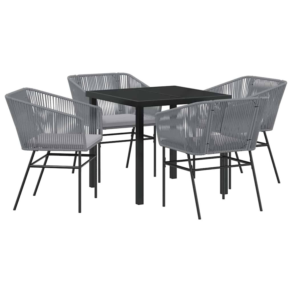 Ensemble de salle à manger pour jardin avec coussin 5 pcs Gris - XIOS