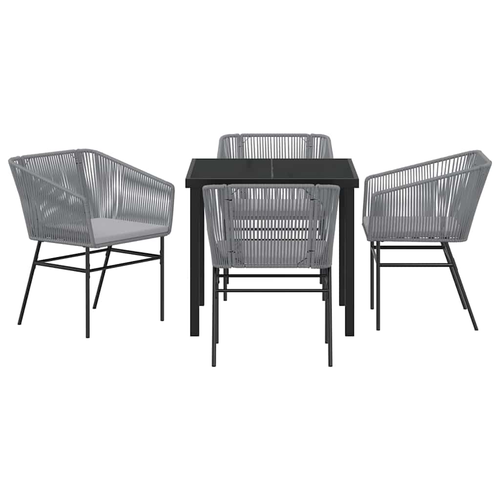 Ensemble de salle à manger pour jardin avec coussin 5 pcs Gris - XIOS