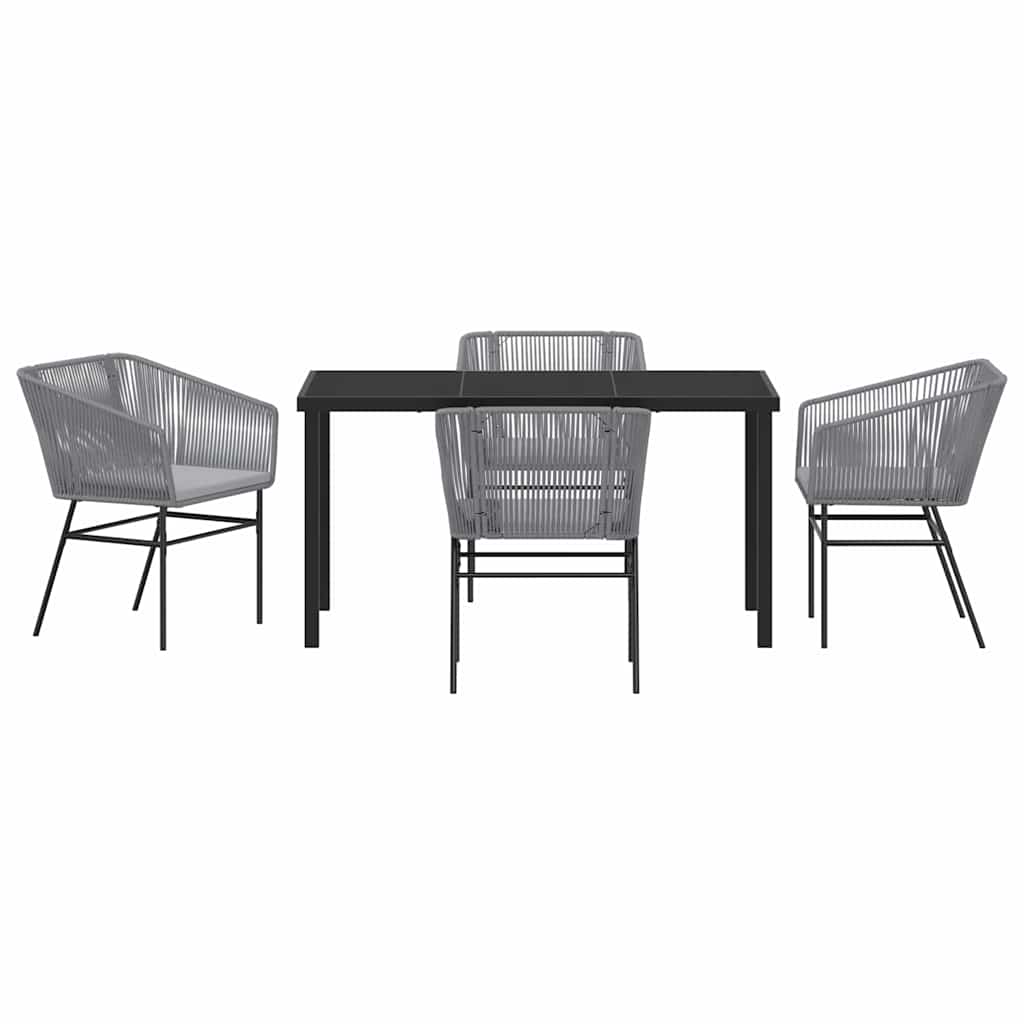 Ensemble de salle à manger pour jardin avec coussin 5 pcs Gris - XIOS