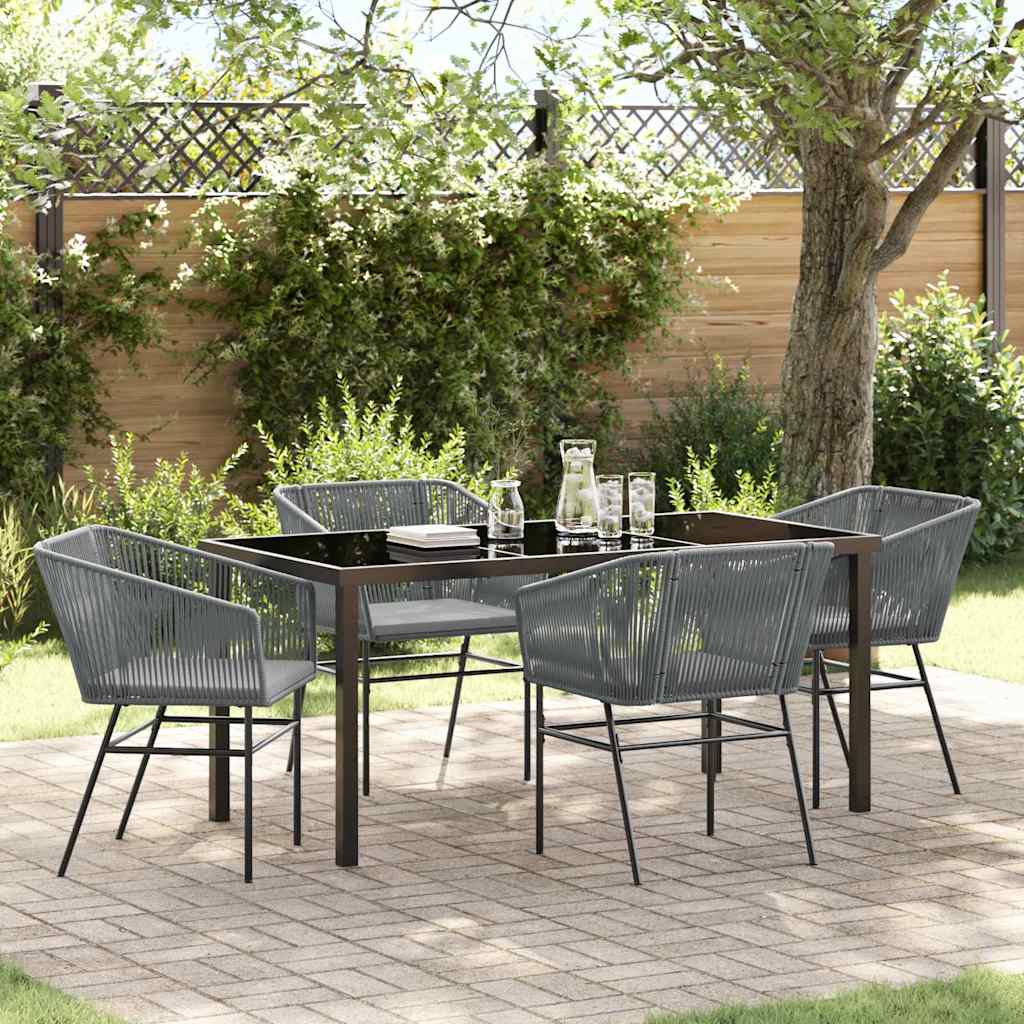 Ensemble de salle à manger pour jardin avec coussin 5 pcs Gris - XIOS