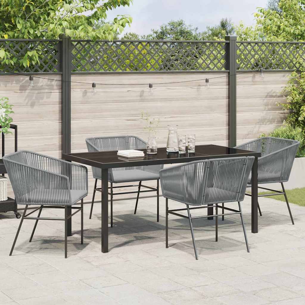 Ensemble de salle à manger pour jardin avec coussin 5 pcs Gris - XIOS